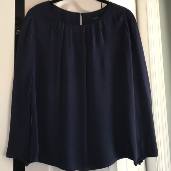 J CREW 100% Silk Red Button Down Blouse